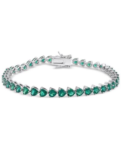 Lab Created Emerald Flex Bracelet (9-3/8 ct. t.w.) in Sterling Silver