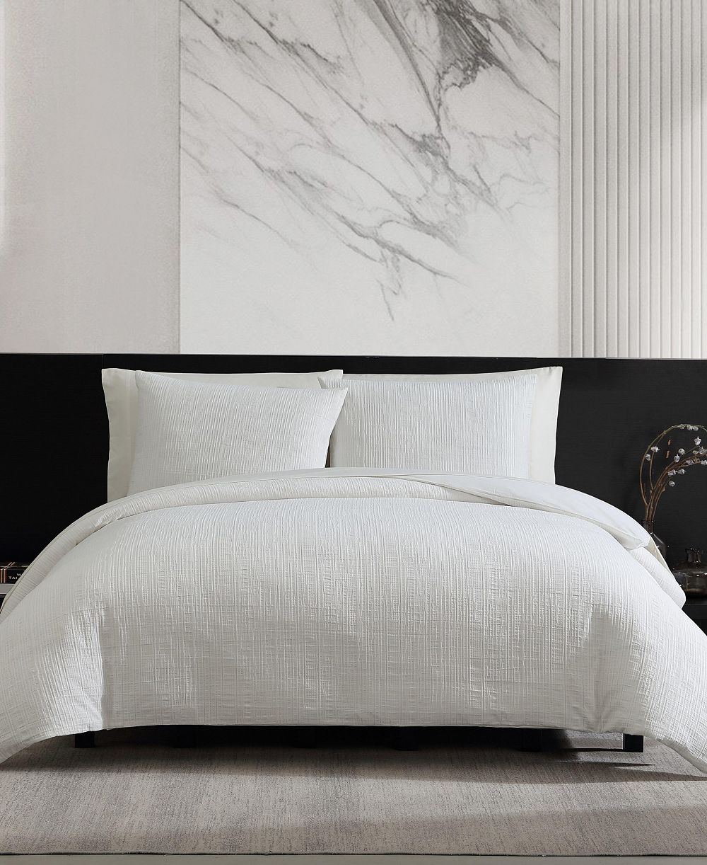 Vera Wang Набор пододеяльников из хлопкового жаккарда Bark Texture, King
