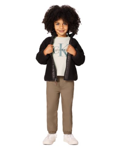 Calvin Klein комплект из 3 предметов Berber Shirt Jacket, Long-Sleeve T-Shirt and Joggers, Детский
