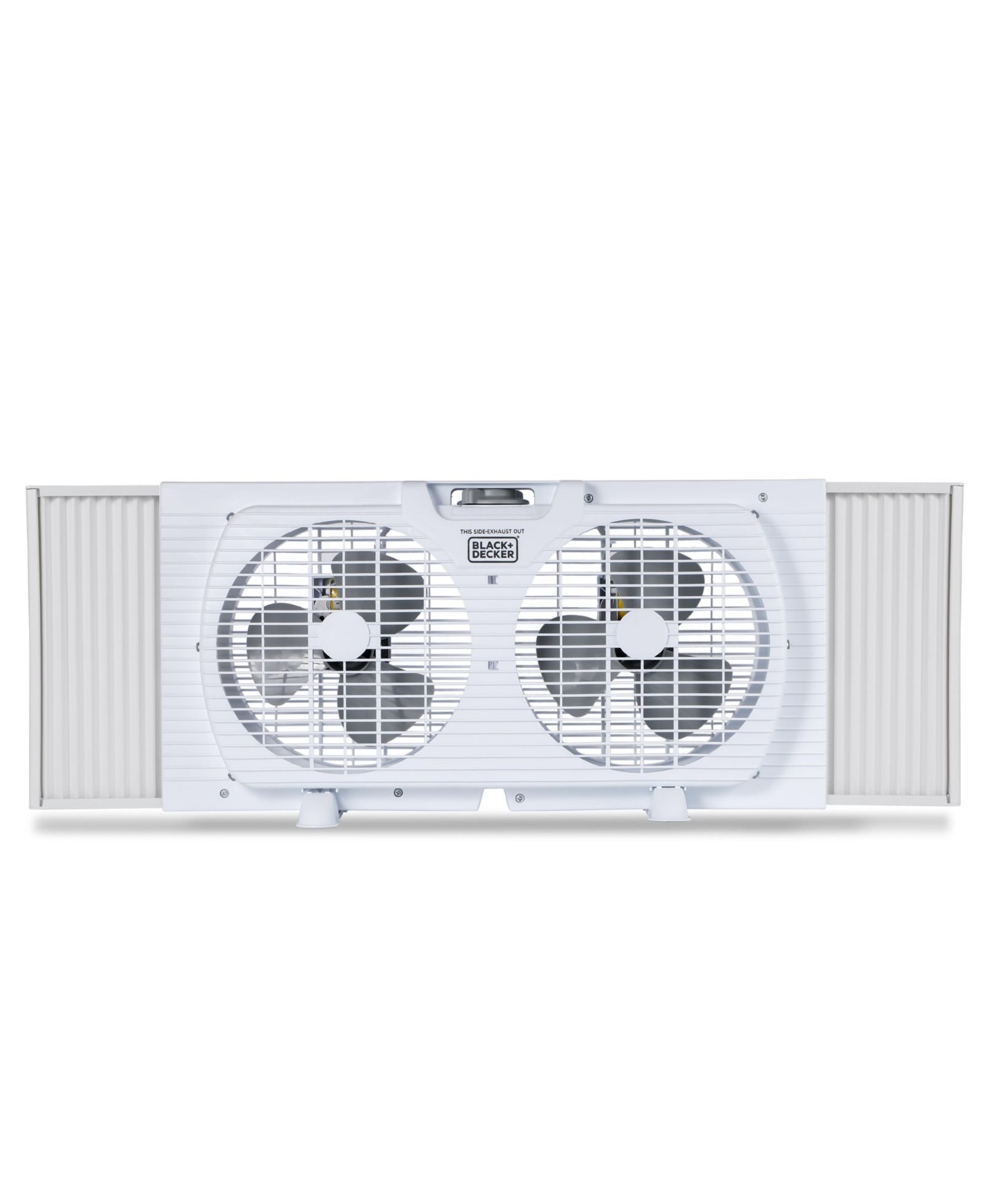 BLACK+DECKER 9 inch Dual Window Fan for Window Screen with 2 Speed Settings, White