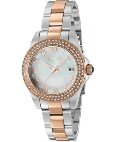 Женские часы Invicta 36076 Angel Quartz 3 Hand White Dial