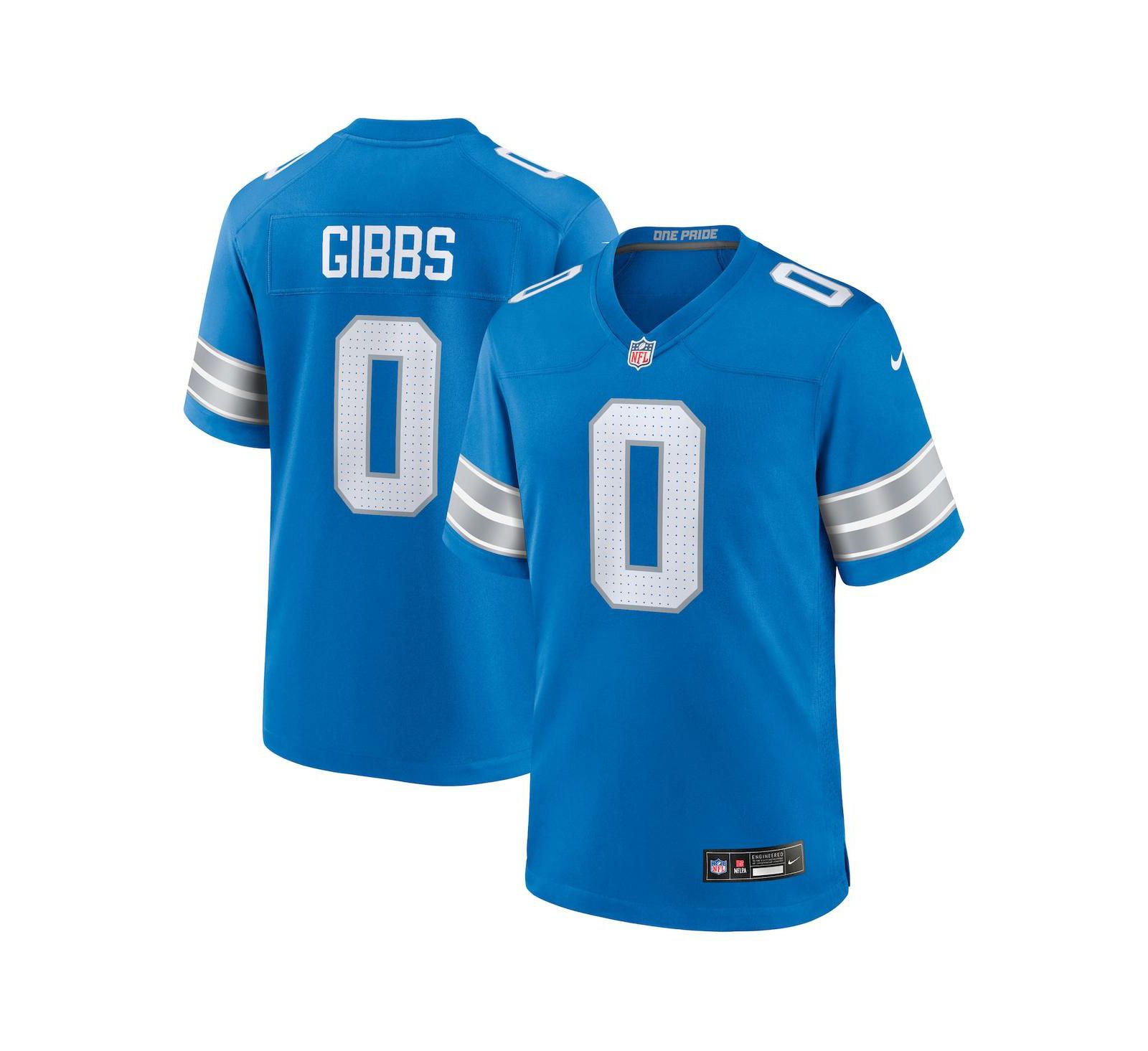 Джерси Nike Men's Jahmyr Gibbs Blue Detroit Lions Game Player