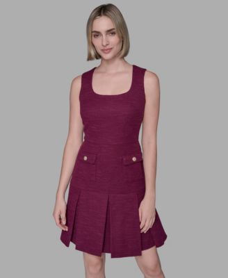 KARL LAGERFELD PARIS Women's Knit Tweed Shift Dress