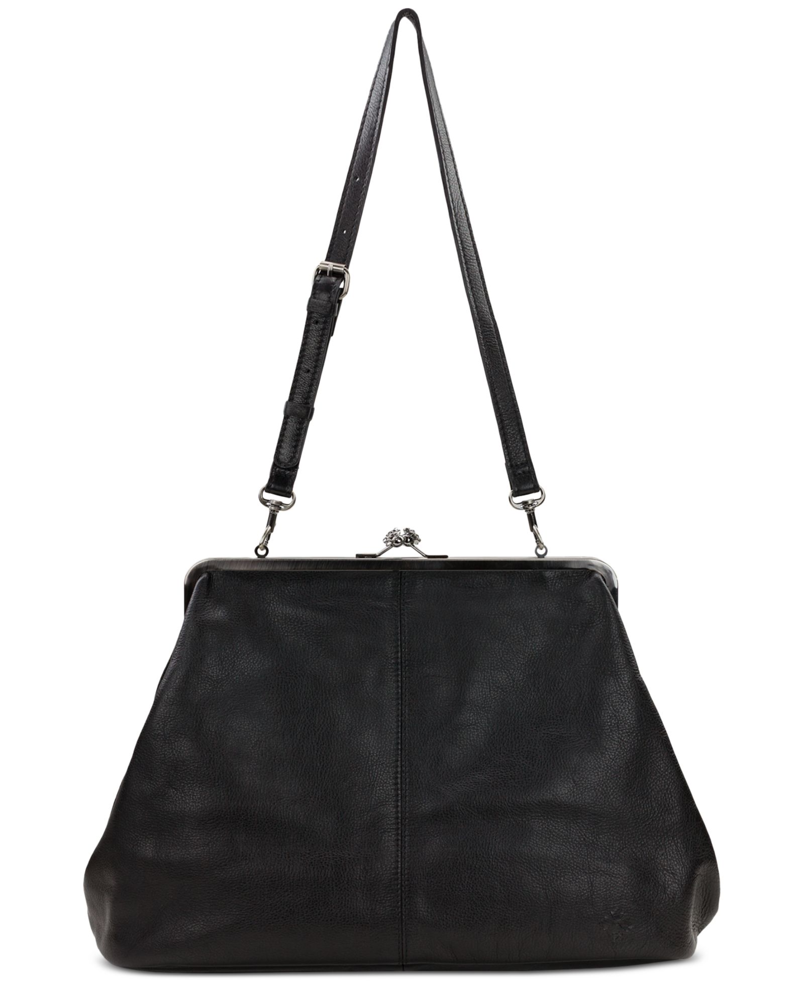 Patricia Nash Serafina Extra-Large Leather Kiss-Lock Frame Bag