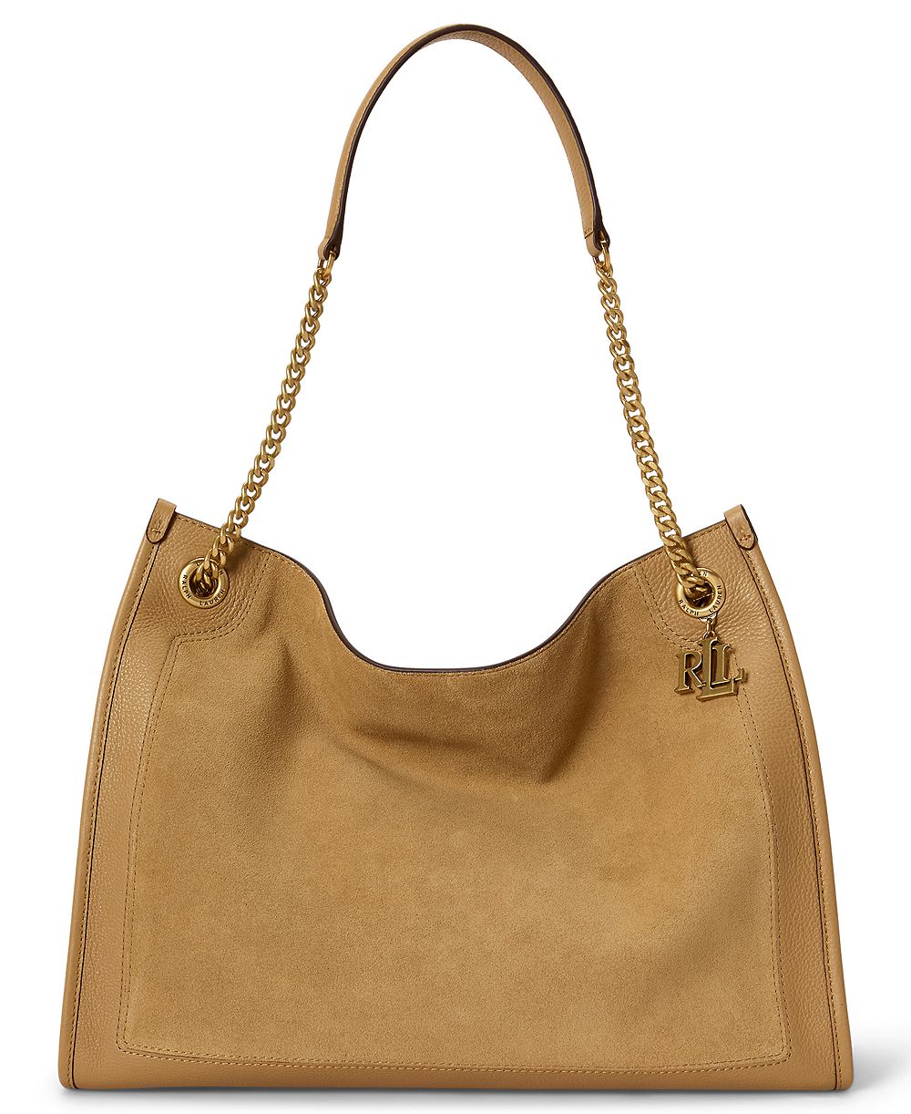 Lauren Ralph Lauren Bradley Suede Large Shopper Tote Bag