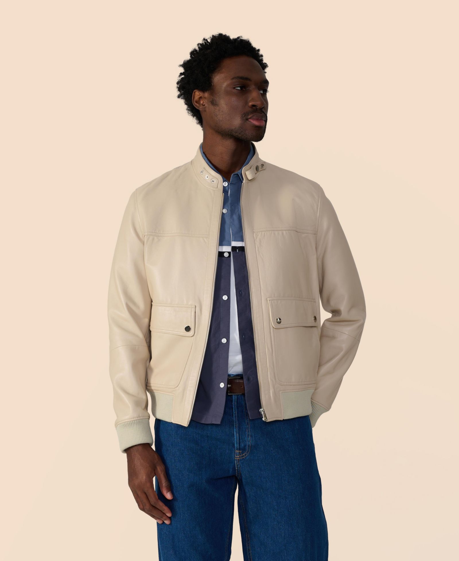 Furniq UK Men's Rafe Leather Jacket