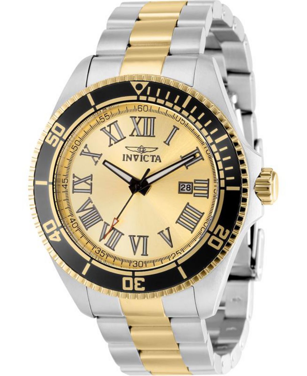 Invicta Men's 15000 Pro Diver Quartz 3 Hand Champagne Dial Watch