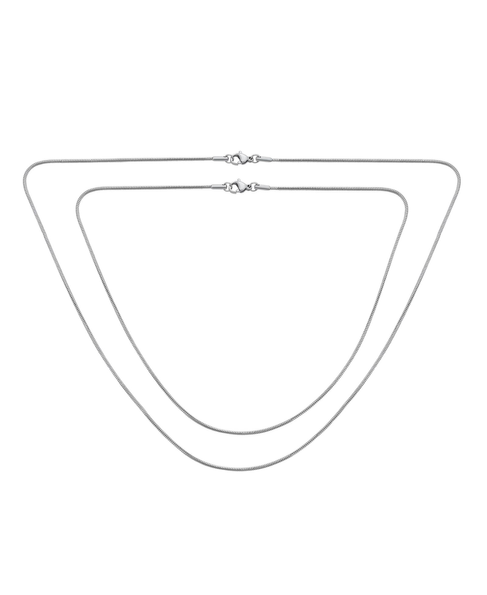 Bling Jewelry Silver Snake Chain Necklace 2-Piece Set