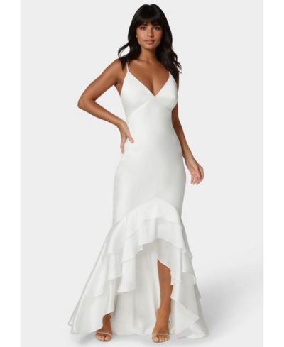 Женское вечернее платье Bebe Tiered Satin High Low