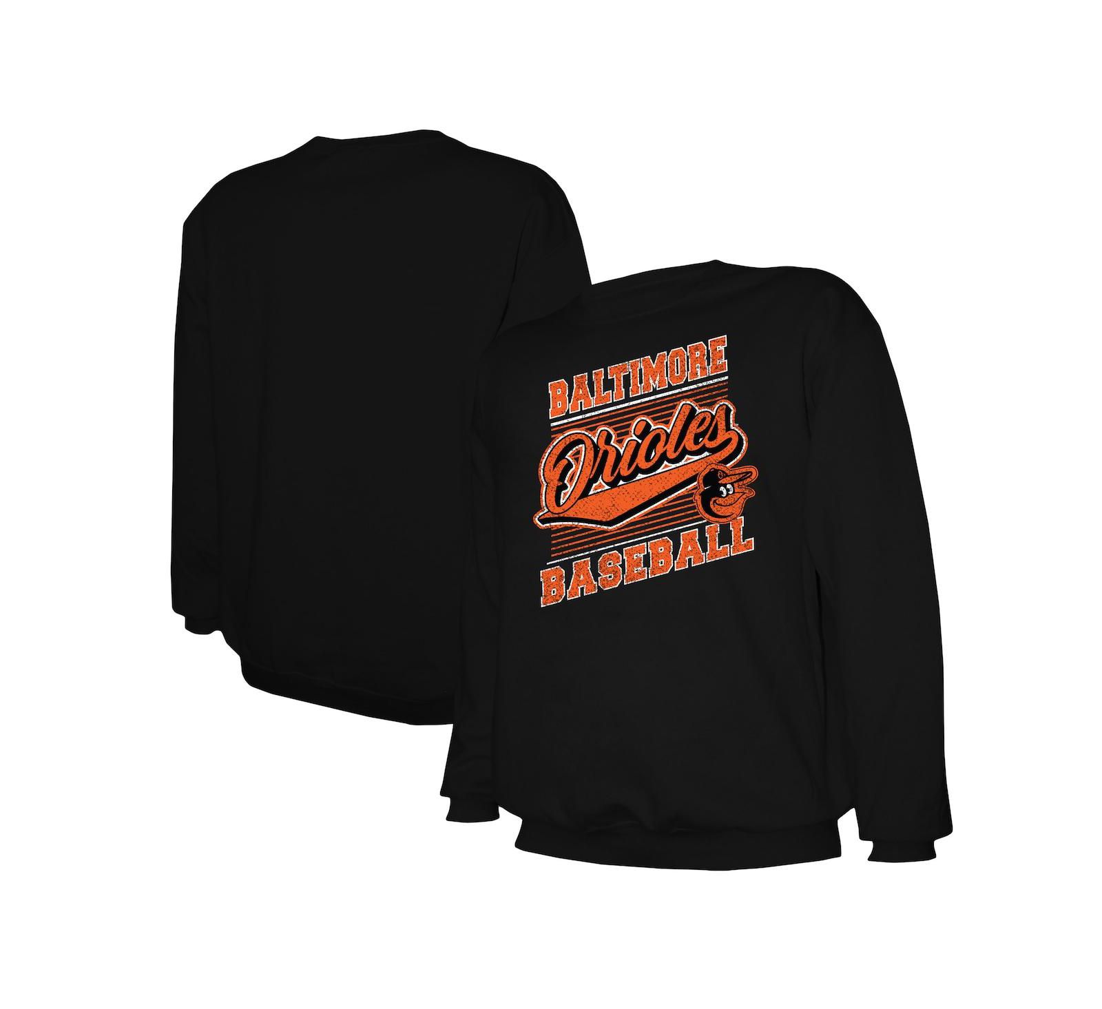 Stitches Мужской черный свитшот Baltimore Orioles