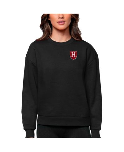 Женская толстовка Antigua Harvard Crimson Logo Victory Crewneck, черная