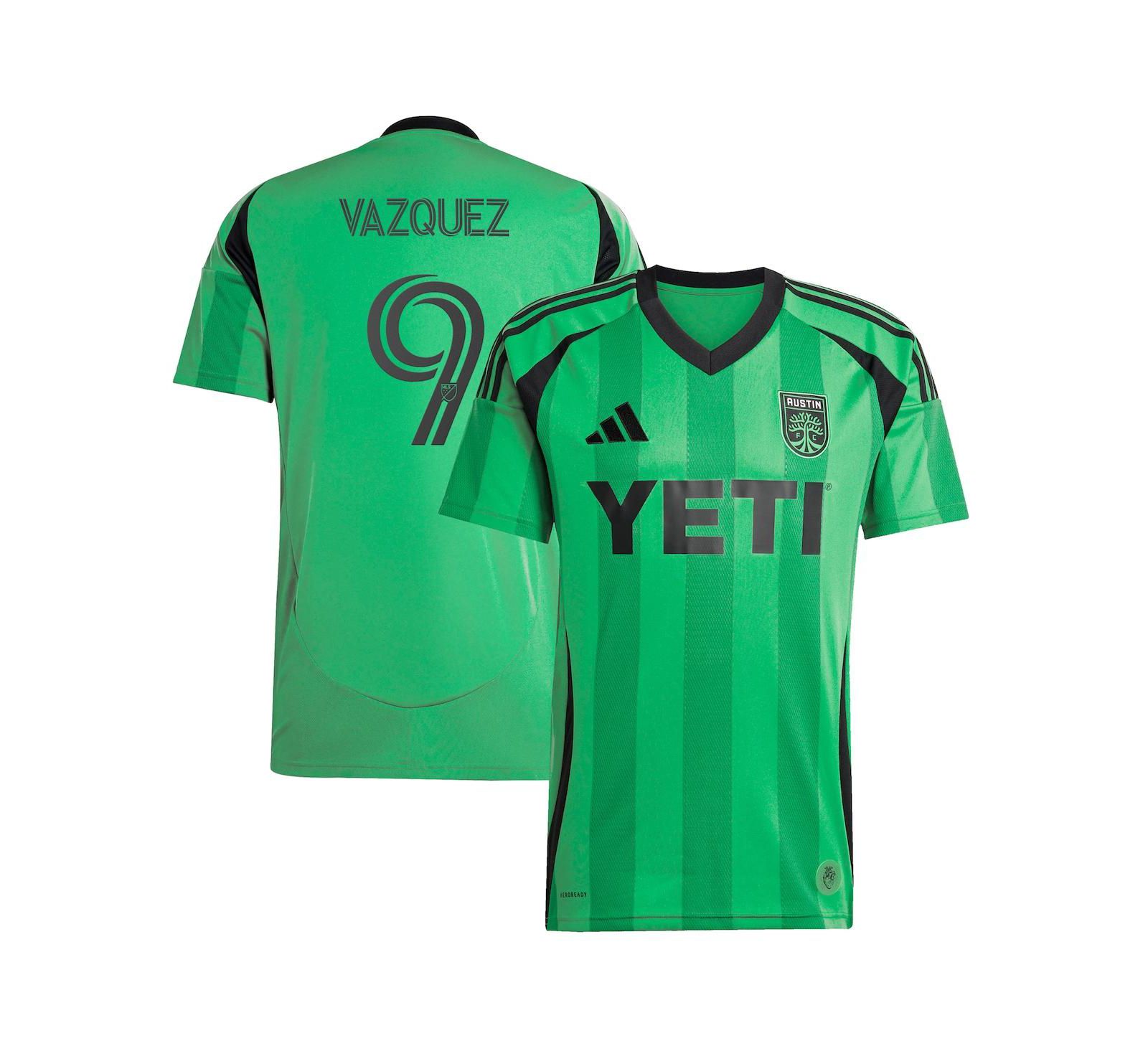 adidas Мужская реплика джерси Austin FC 2025 The Heartbeat Kit, Brandon Vazquez, зеленый