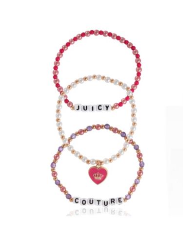 Juicy Couture Kids Choose Juicy Heart Charm 3 Piece Beaded Jewelry