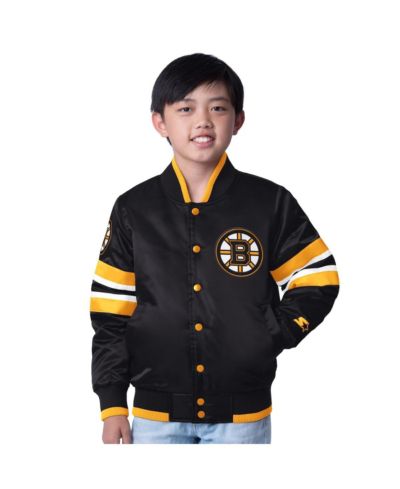 Куртка Starter Big Boys and Girls Boston Bruins Scout 1 Full-Snap, черная/золотая