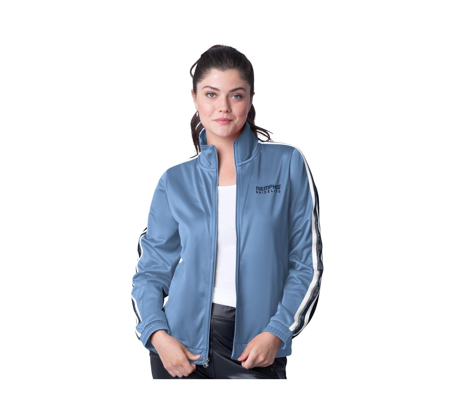 Женская ветровка G-III 4Her by Carl Banks Memphis Grizzlies Rebel Sequin Bling Full-Zip Light Blue/Navy