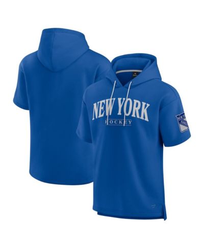 Fanatics Men's Blue New York Rangers Elements Ready Short Sleeve Pullover Hoodie