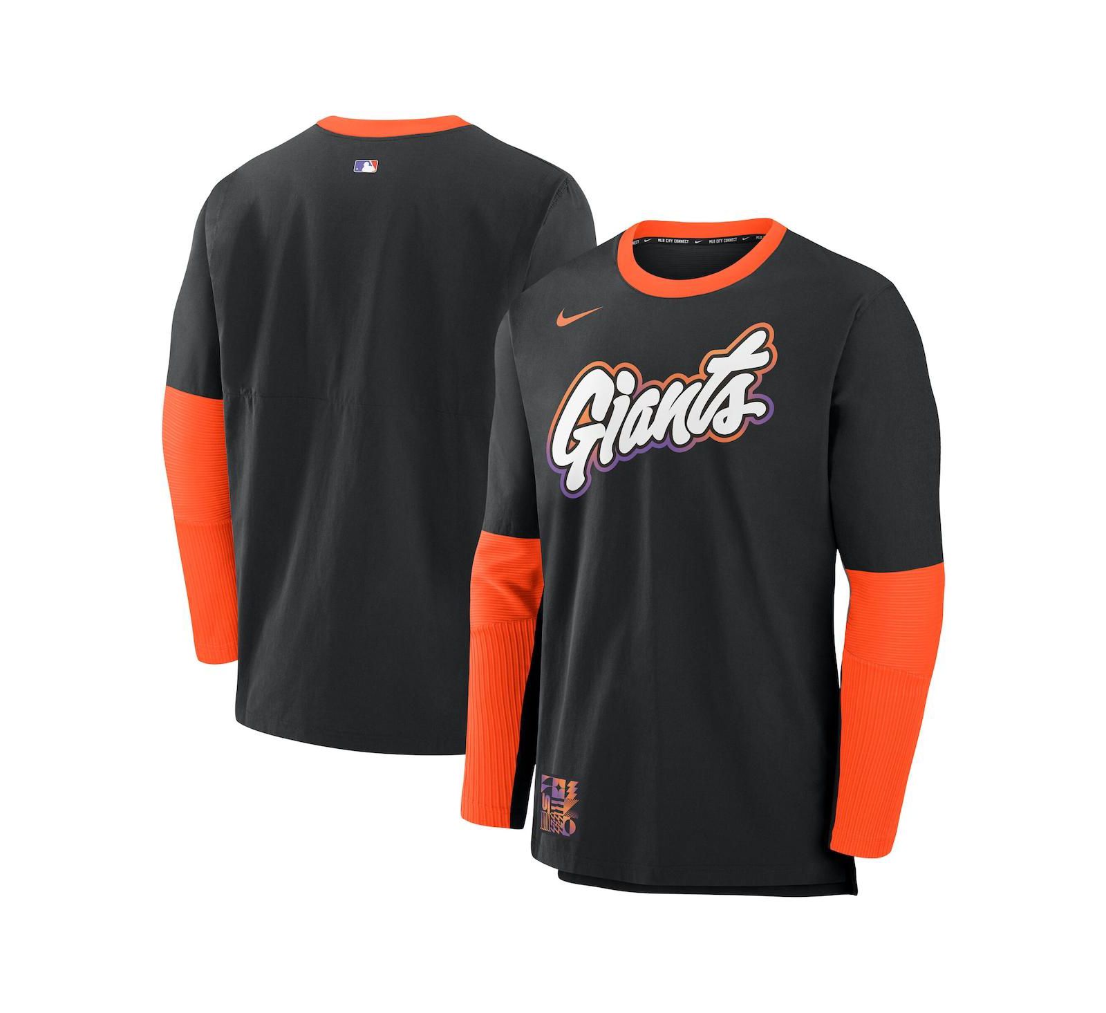 Nike Men's Black/Orange San Francisco Giants 2025 City Connect Authentic Collection Lightweight Player Tri-Blend Performance Long Sleeve T-Shirt