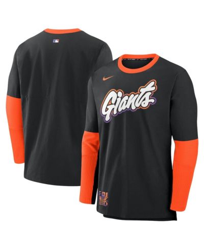 Nike Men's Black/Orange San Francisco Giants 2025 City Connect Authentic Collection Lightweight Player Tri-Blend Performance Long Sleeve T-Shirt
