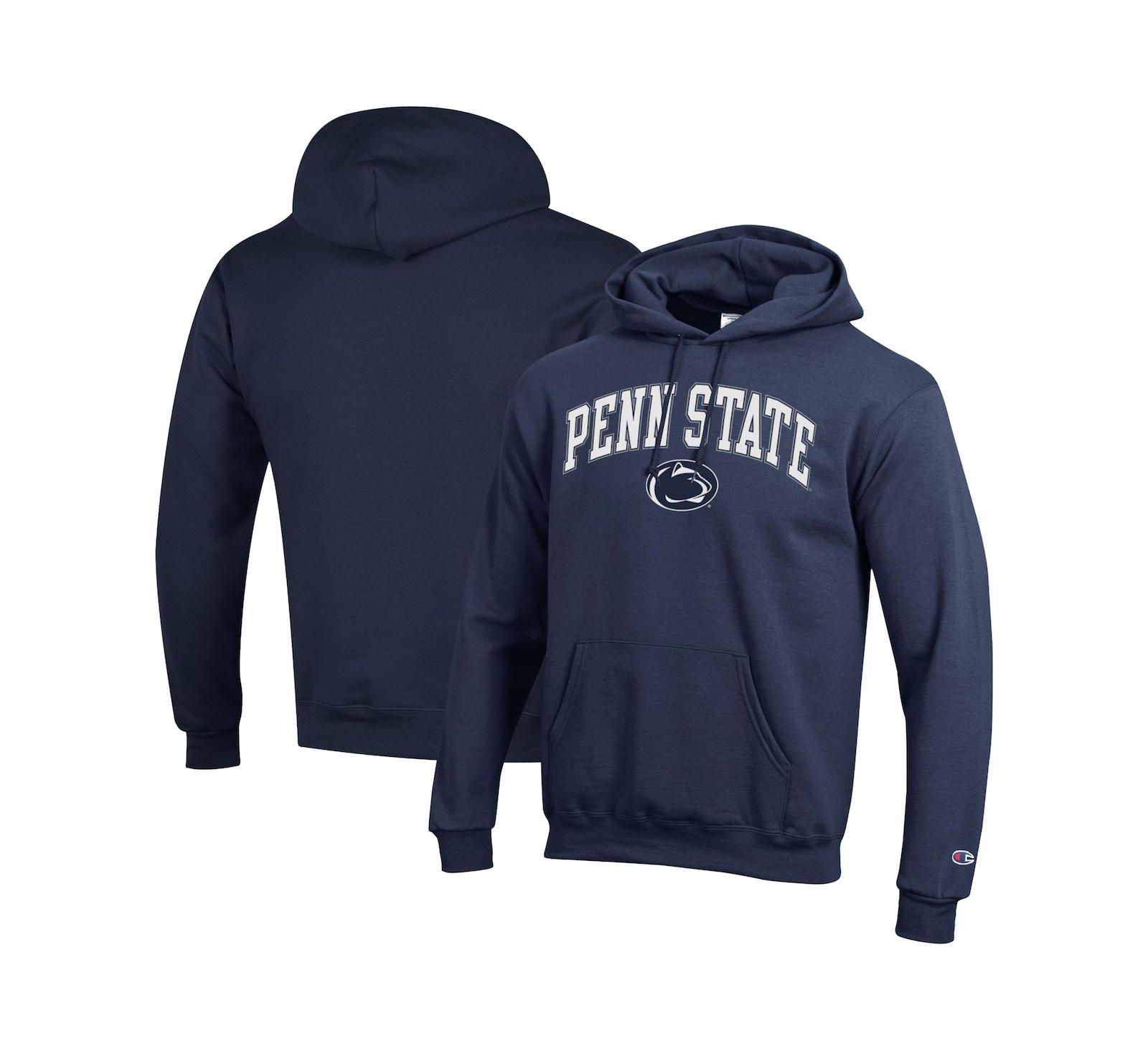 Мужское худи Champion Navy Penn State Nittany Lions Arched Logo Fleece Pullover Hoodie