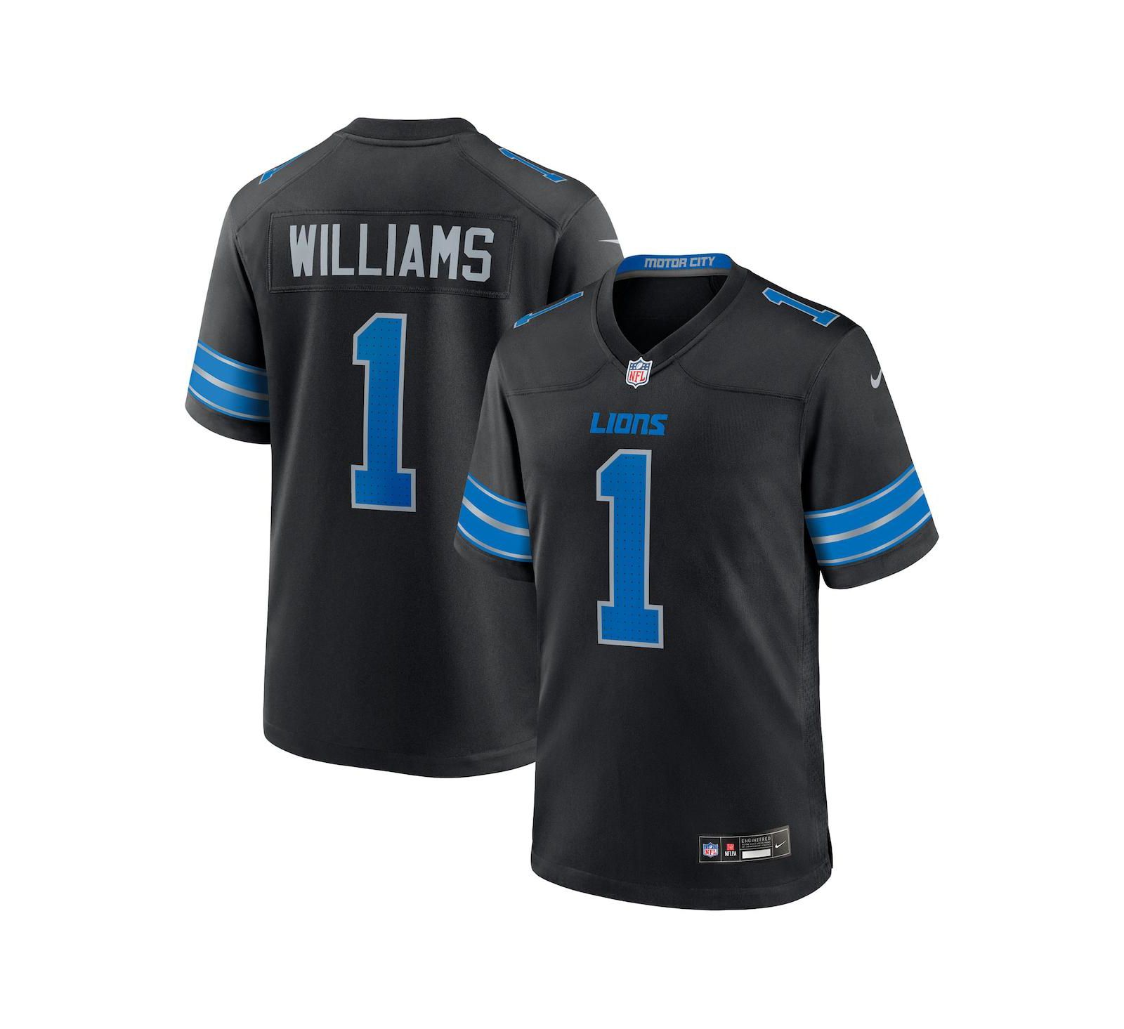 Nike Men's Jameson Williams Black Detroit Lions 2nd Alternate Game Player Jersey