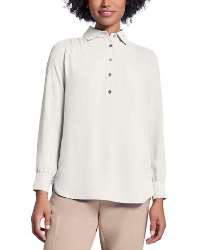Jones New York туника с длинным рукавом и боковыми пуговицами