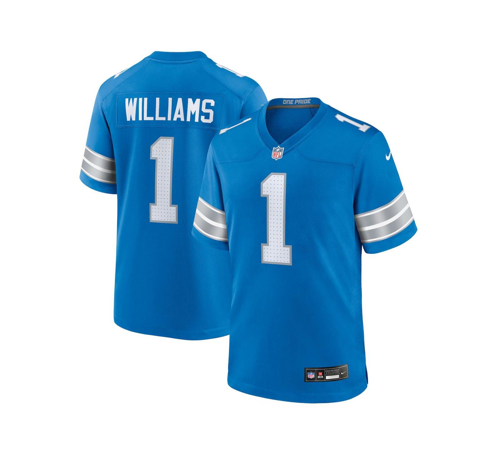 Nike Men's Jameson Williams Blue Detroit Lions Game Player Jersey