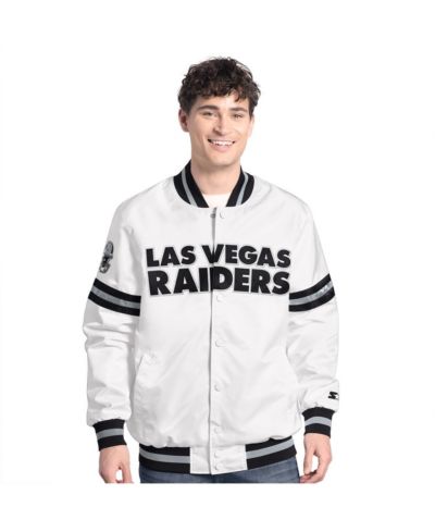 Мужская куртка Starter White Las Vegas Raiders Scout Full-Snap Varsity