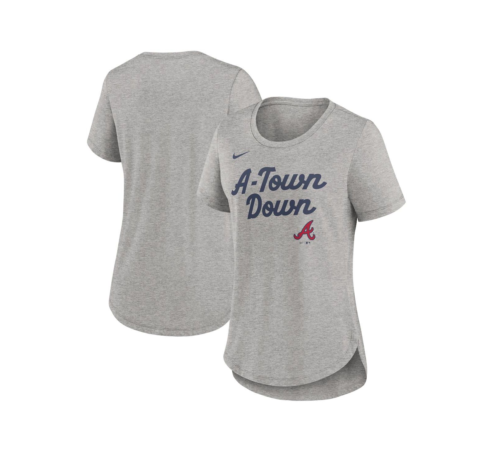 Nike Women's Heather Gray Atlanta Braves Script Tri-Blend T-Shirt