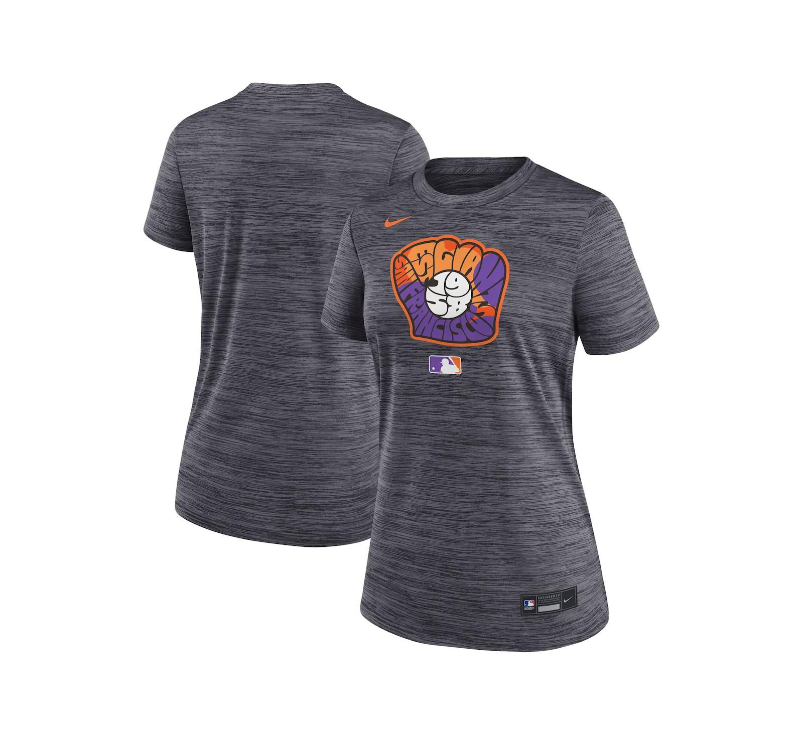 Женская футболка Nike Heather Black San Francisco Giants 2025 City Connect Authentic Collection Velocity Performance