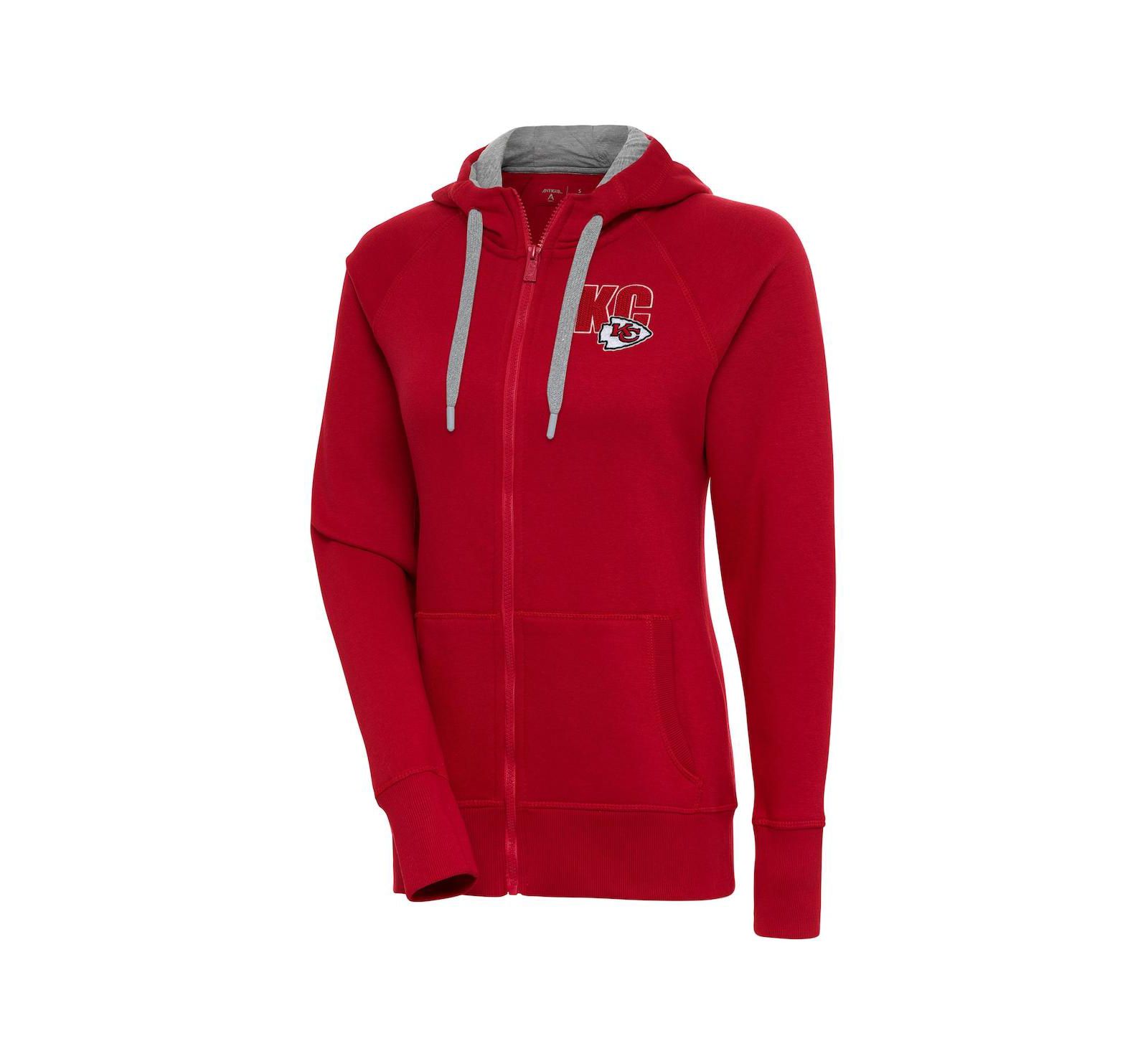 Antigua Women's Red Kansas City Chiefs Victory Full-Zip Hoodie
