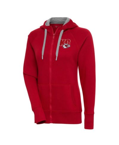 Antigua Women's Red Kansas City Chiefs Victory Full-Zip Hoodie