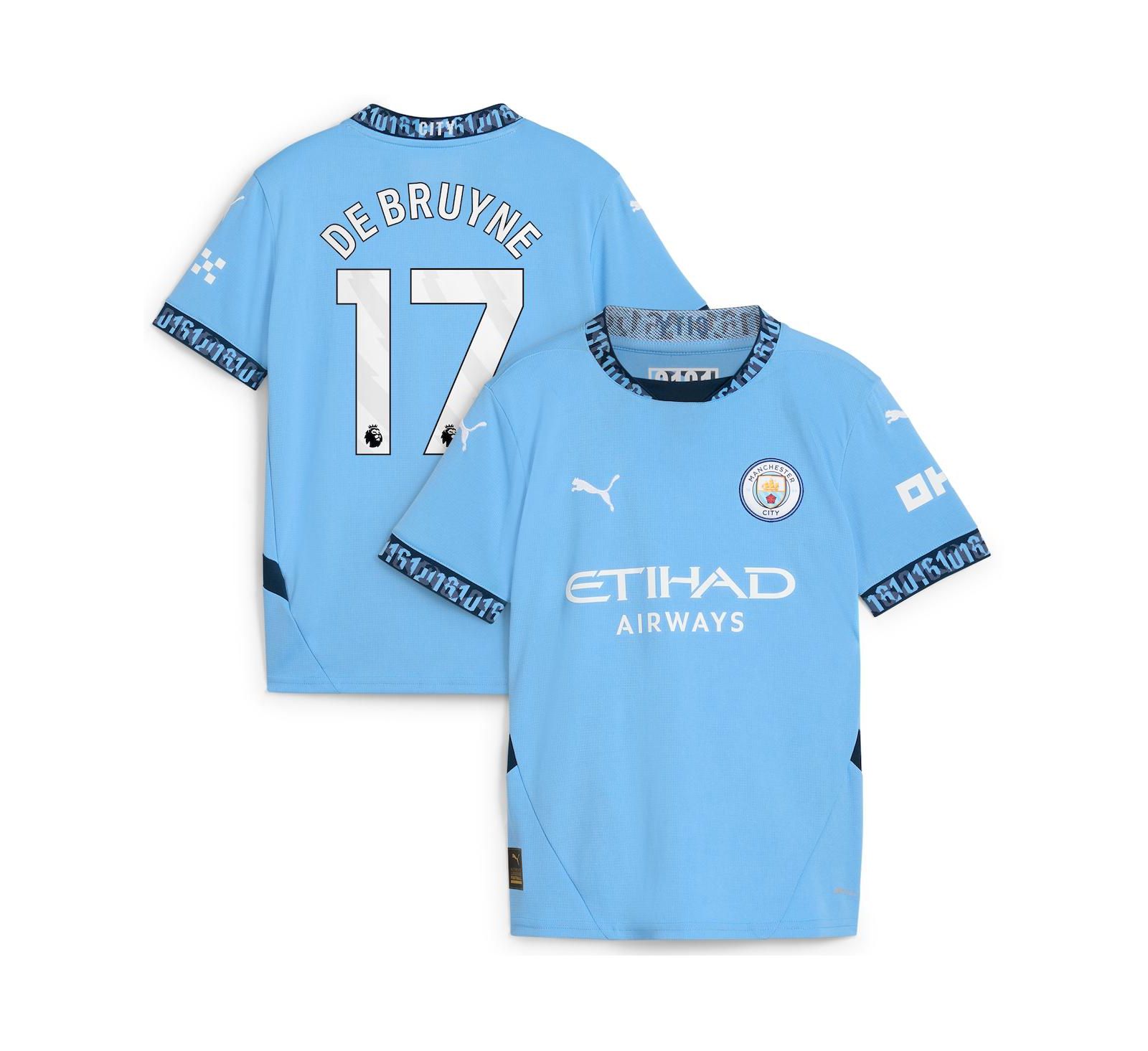 Детская реплика джерси Puma Light Blue Manchester City 2024/25 Home Kevin De Bruyne