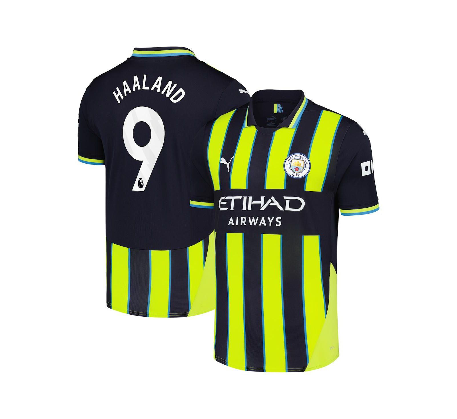 Мужская джерси Puma Erling Haaland Navy Manchester City 2024/25 Away Replica Player