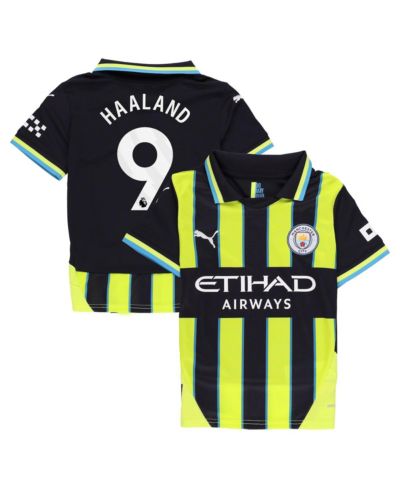 Детская игровая футболка Puma Erling Haaland Navy Manchester City 2024/25 Away Replica Player Jersey