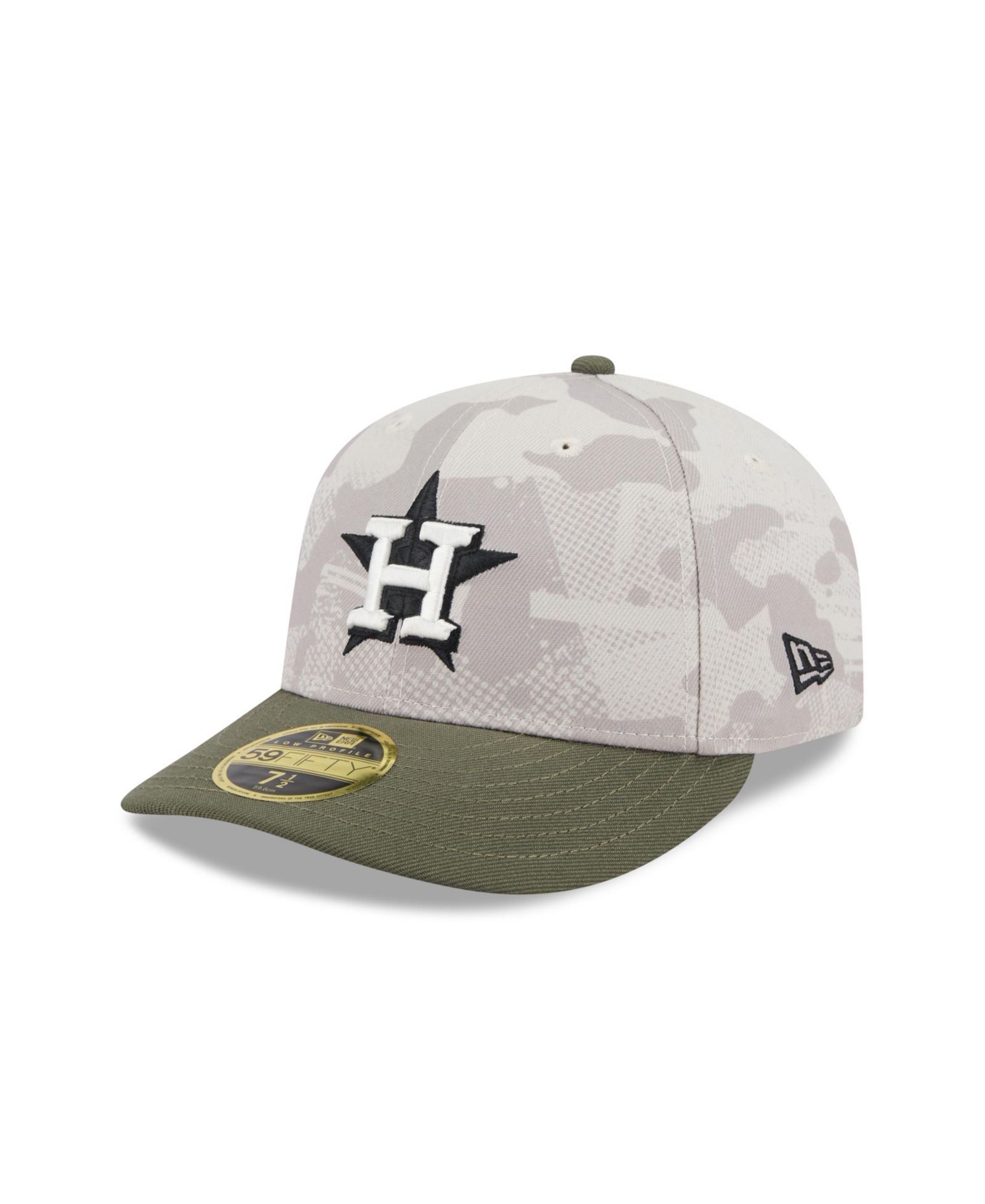 Мужская кепка New Era Houston Astros 2025 Armed Forces Day Low Profile 59FIFTY Fitted светло-бежевый/оливковый