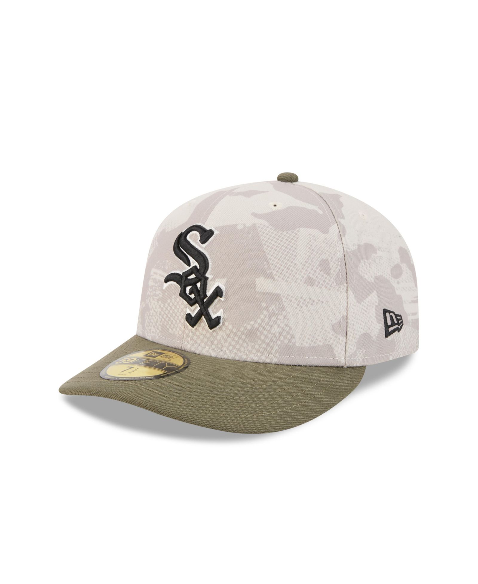 Кепка New Era Men's Light Beige/Olive Chicago White Sox 2025 Armed Forces Day 59FIFTY Fitted