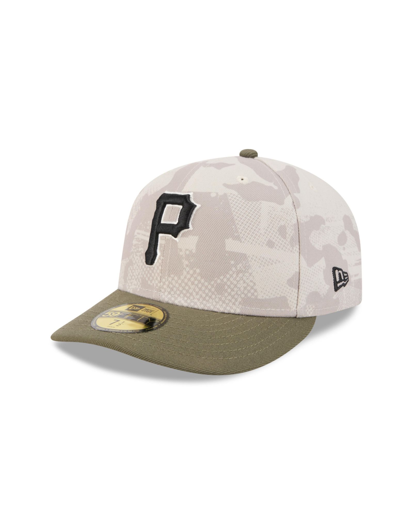 New Era Мужская кепка New Era 59FIFTY Pittsburgh Pirates 2025 Armed Forces Day светло-бежевая/оливковая