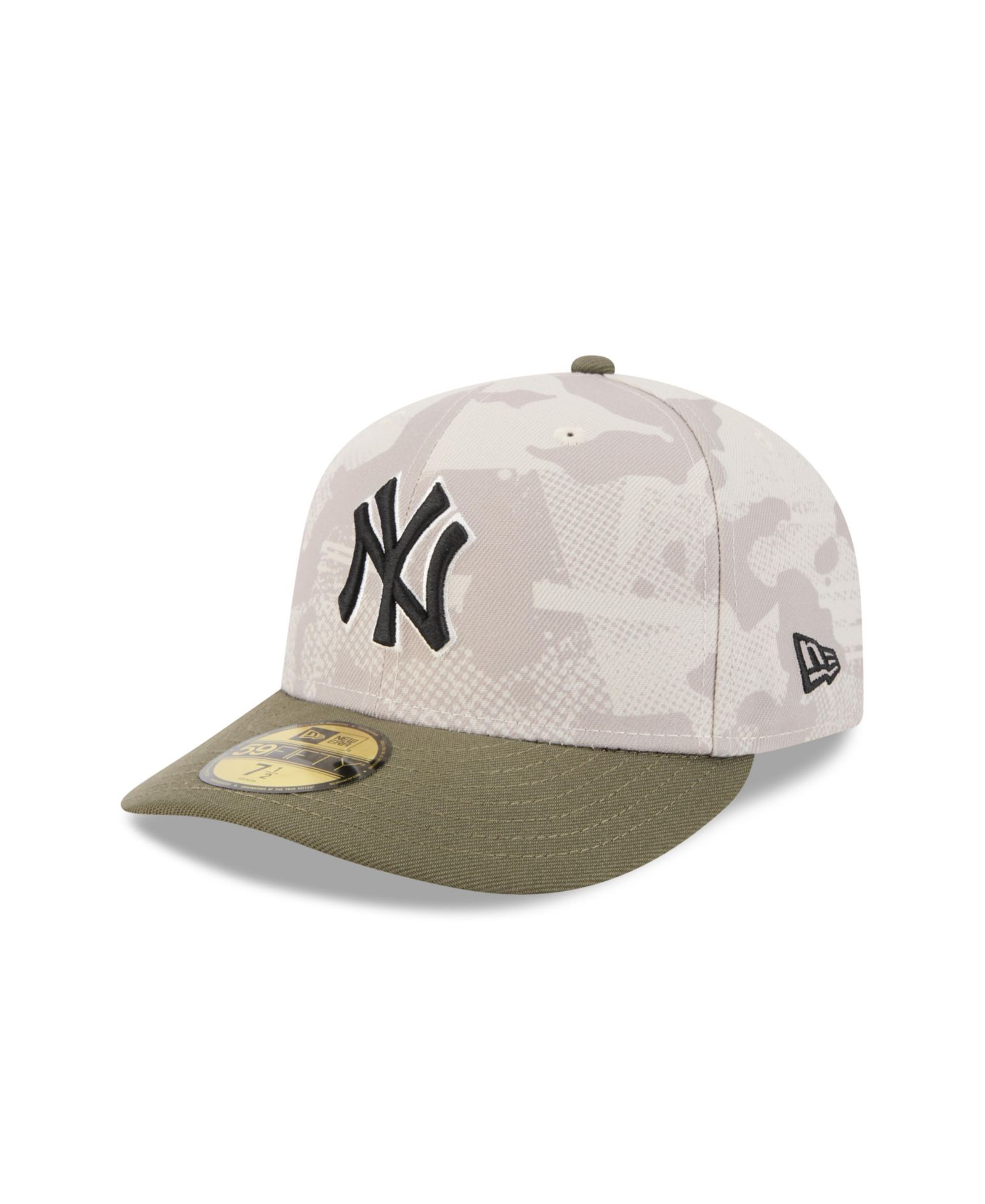 Мужская кепка New Era Light Beige/Olive New York Yankees 2025 Armed Forces Day 59FIFTY Fitted Hat