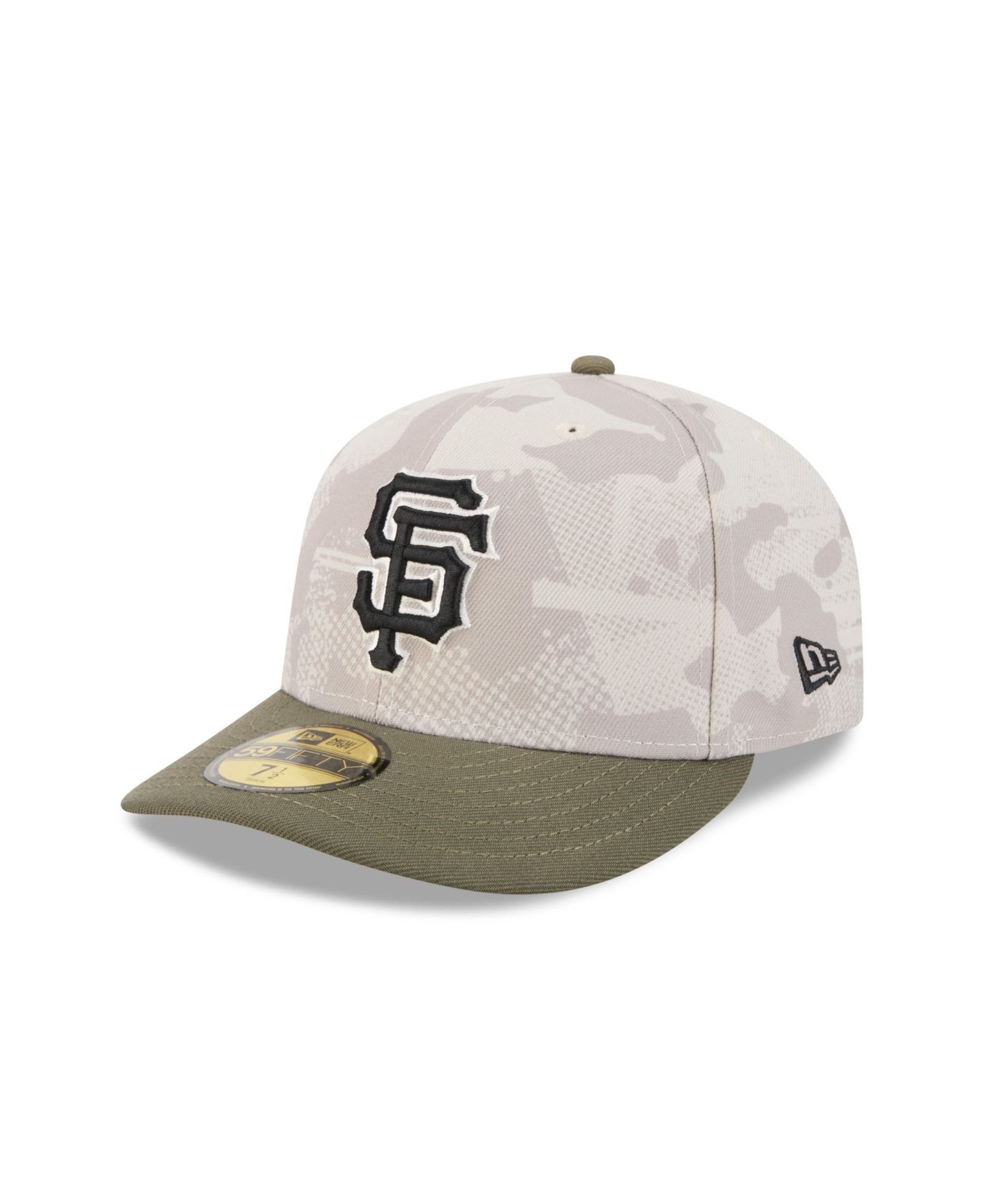 Кепка New Era Men's Light Beige/Olive San Francisco Giants 2025 Armed Forces Day 59FIFTY Fitted