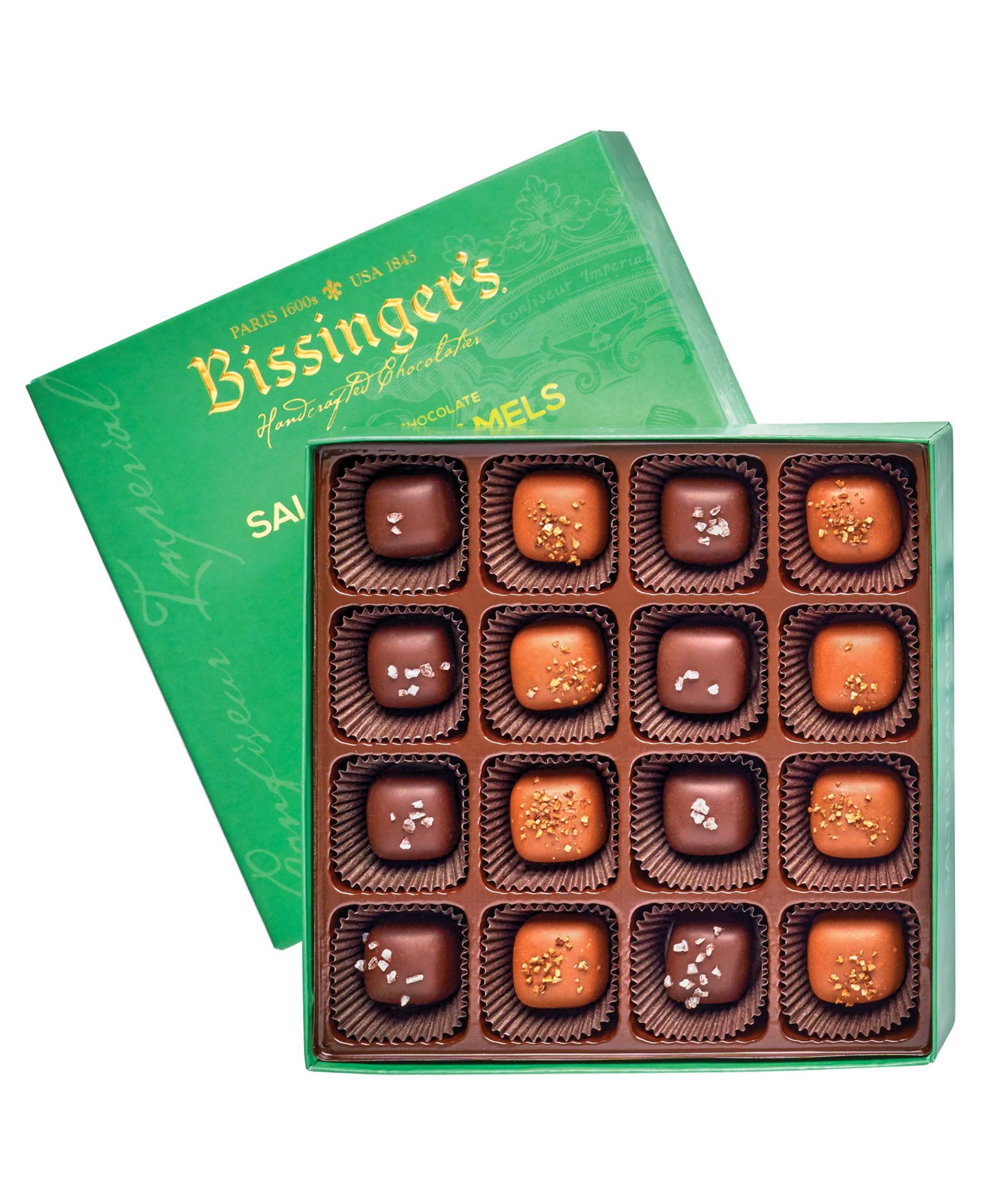 Milk and Dark Chocolate Salted Caramels, 16 Pieces