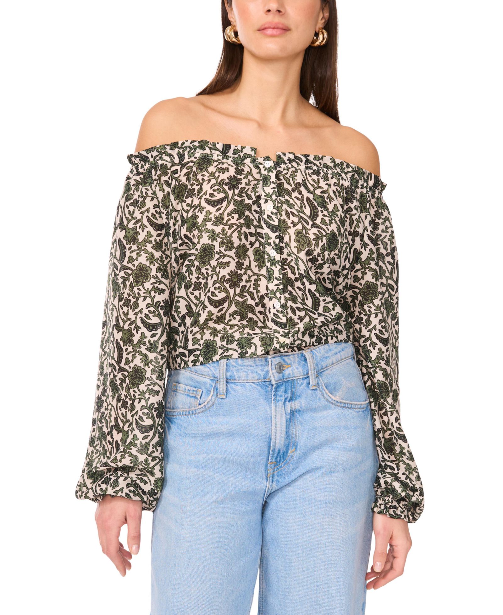Vince Camuto топ Women's Off-The-Shoulder Long-Sleeve