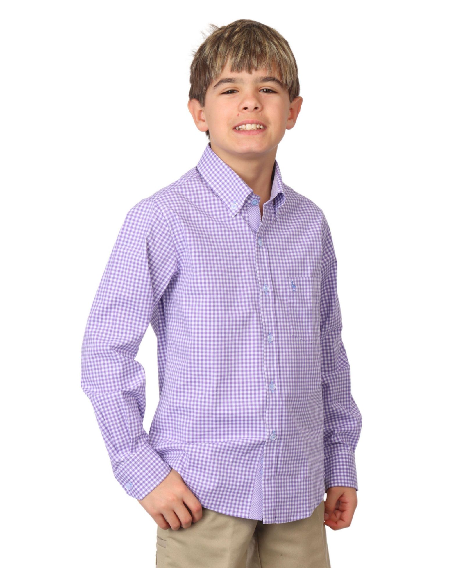 Tailorbyrd рубашка Gingham с длинным рукавом для мальчиков