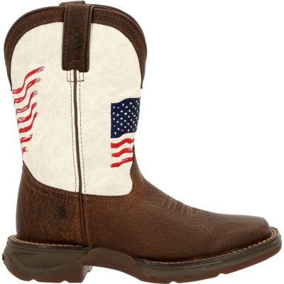 Durango Lil' Rebel by Big Kids Distressed Flag Western Boot