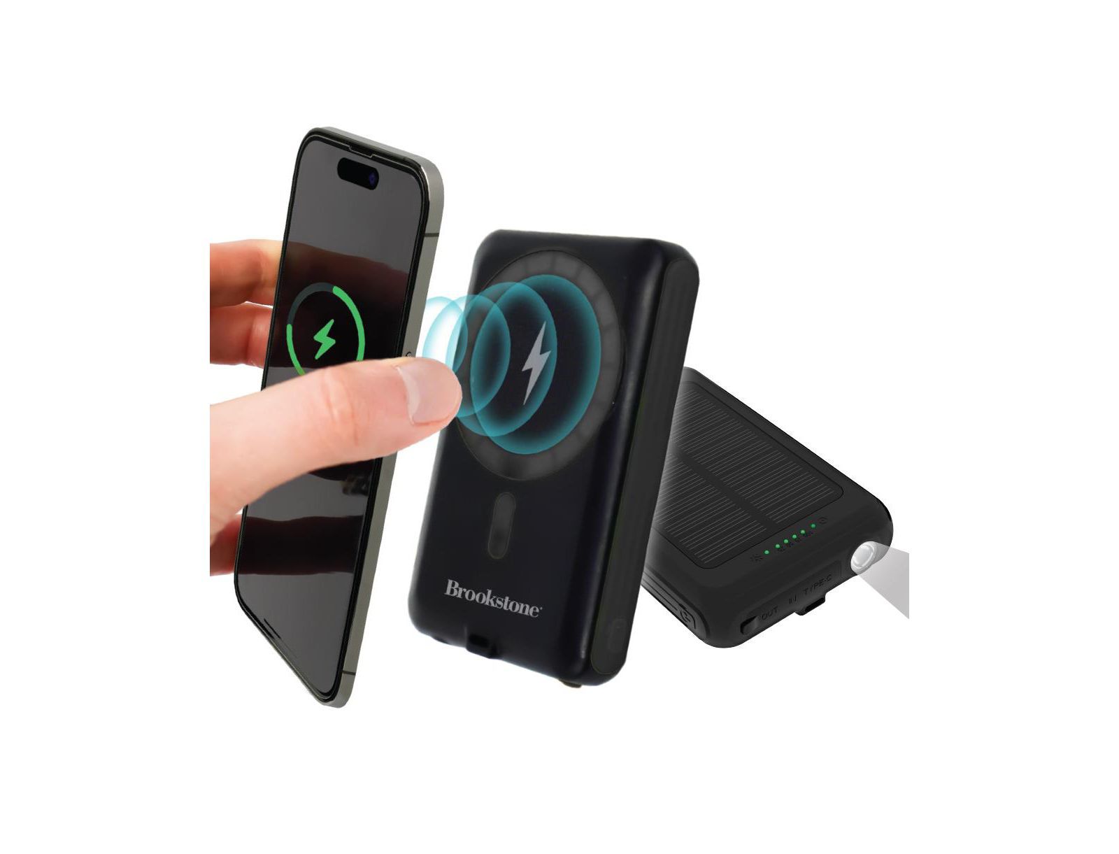 Внешний аккумулятор Brookstone Solar Powered Magsafe с фонариком 5,000mAh