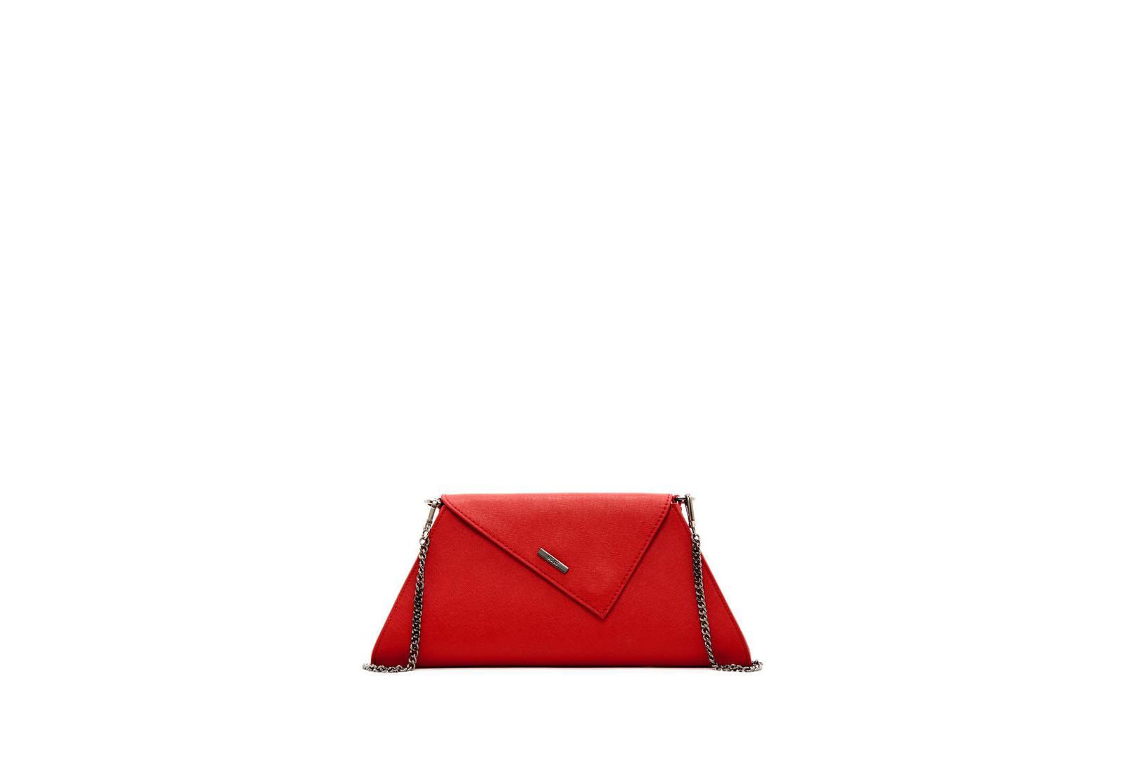 Red Clutch Bag Saffiano Leather Clutch Purse Crossbody Evening Purse Unique Women's Red Handbag