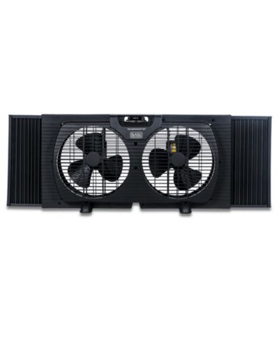 BLACK+DECKER 9 inch Dual Window Fan for Window Screen with 2 Speed Settings, Black