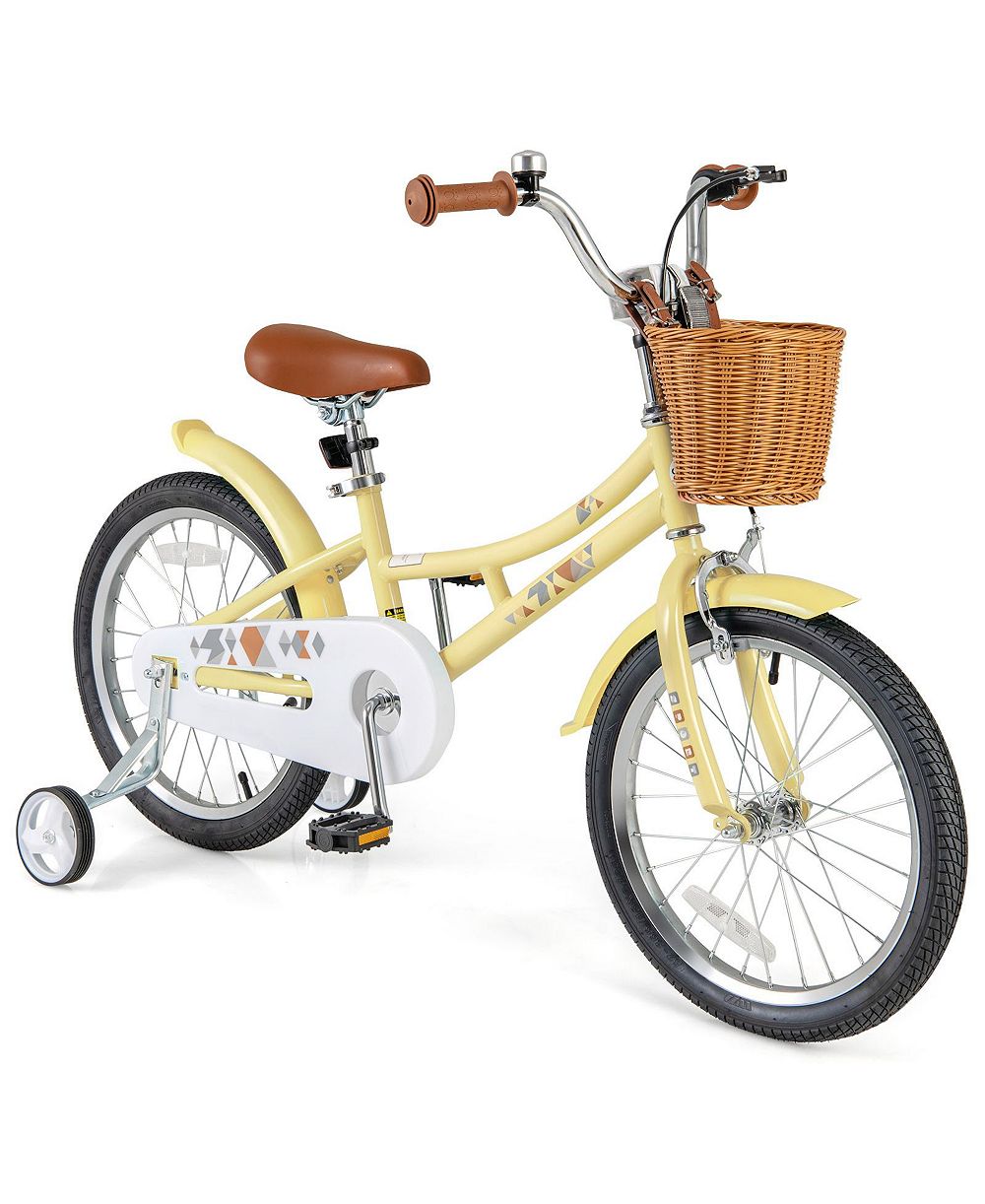 детский велосипед Mecale Retro 18 Inch с регулируемой высотой и корзиной для детей 4-8 лет