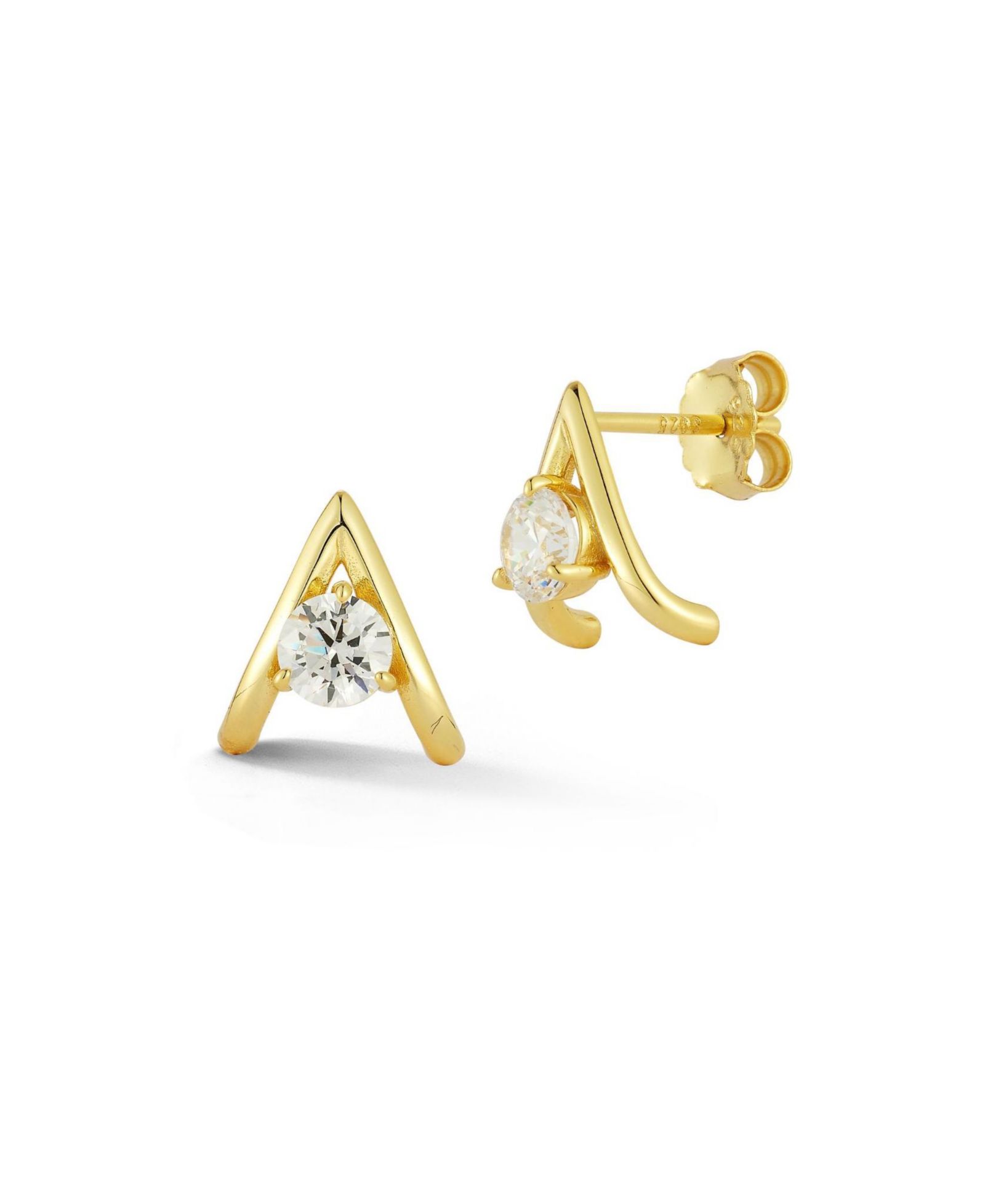 Rachel Zoe Sterling Cubic Zirconia Huggie Stud Earrings