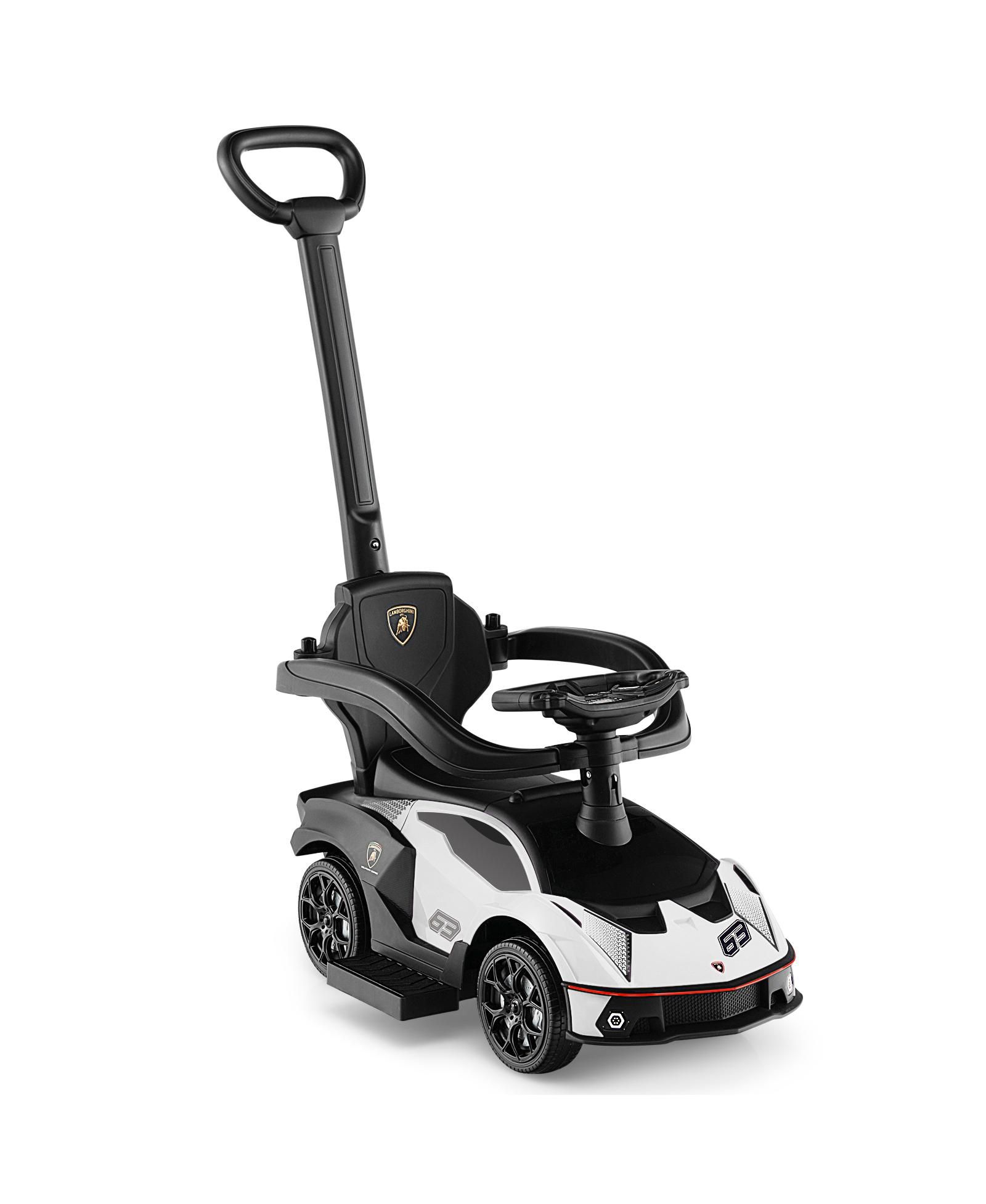 Машинка Lamborghini 3-in-1 Licensed Ride on Push Car with Handle Guardrail