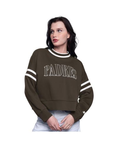 Starter свитшот женский Brown San Diego Padres Power Play Cropped Pullover